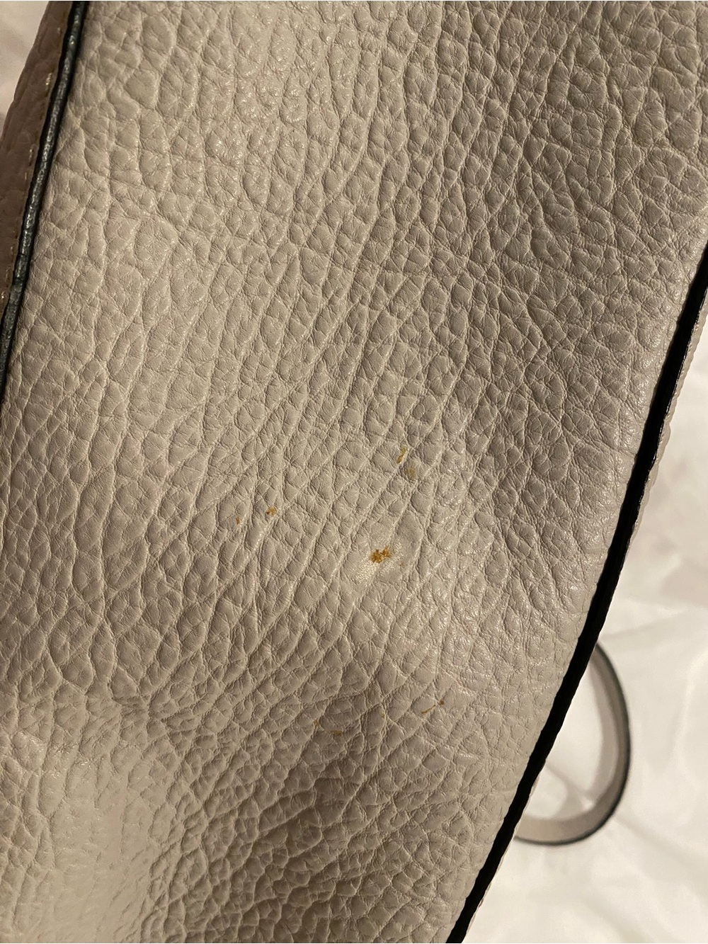Burberry Pebbled 2-Way Leather Satchel in Light Gray with Gold Hardware - Picture 8 of 16